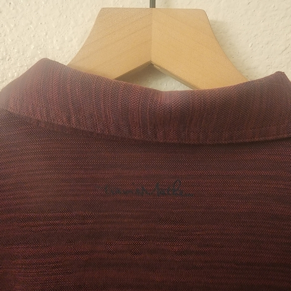 Travis Mathew Maroon Cotton Blend Longsleeve Polo Shirt Mens Large - Picture 9 of 9